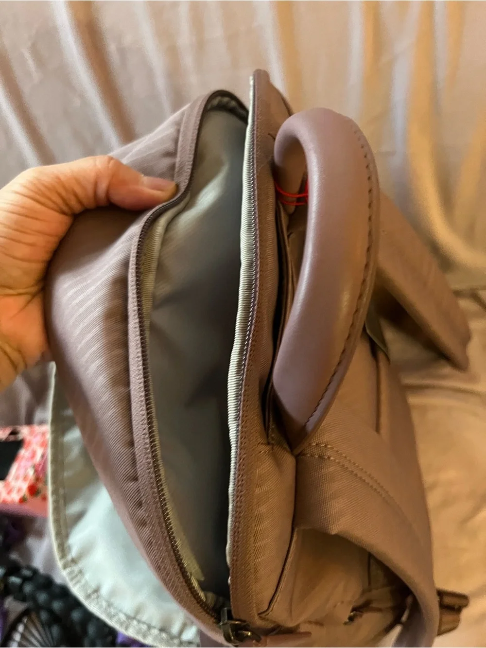 Tumi Mauve harriet Backpack with Leather Trim nwt